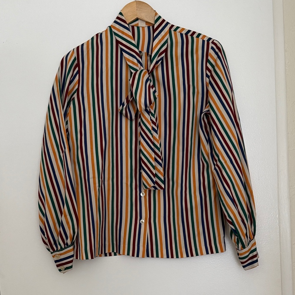 Colorful Striped Women's Button Down Shirt